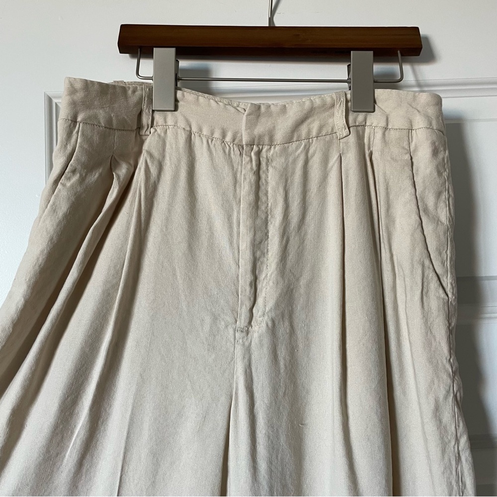 antonio melani linen blend tan high rise wide leg pants size 8 - Picture 5 of 5